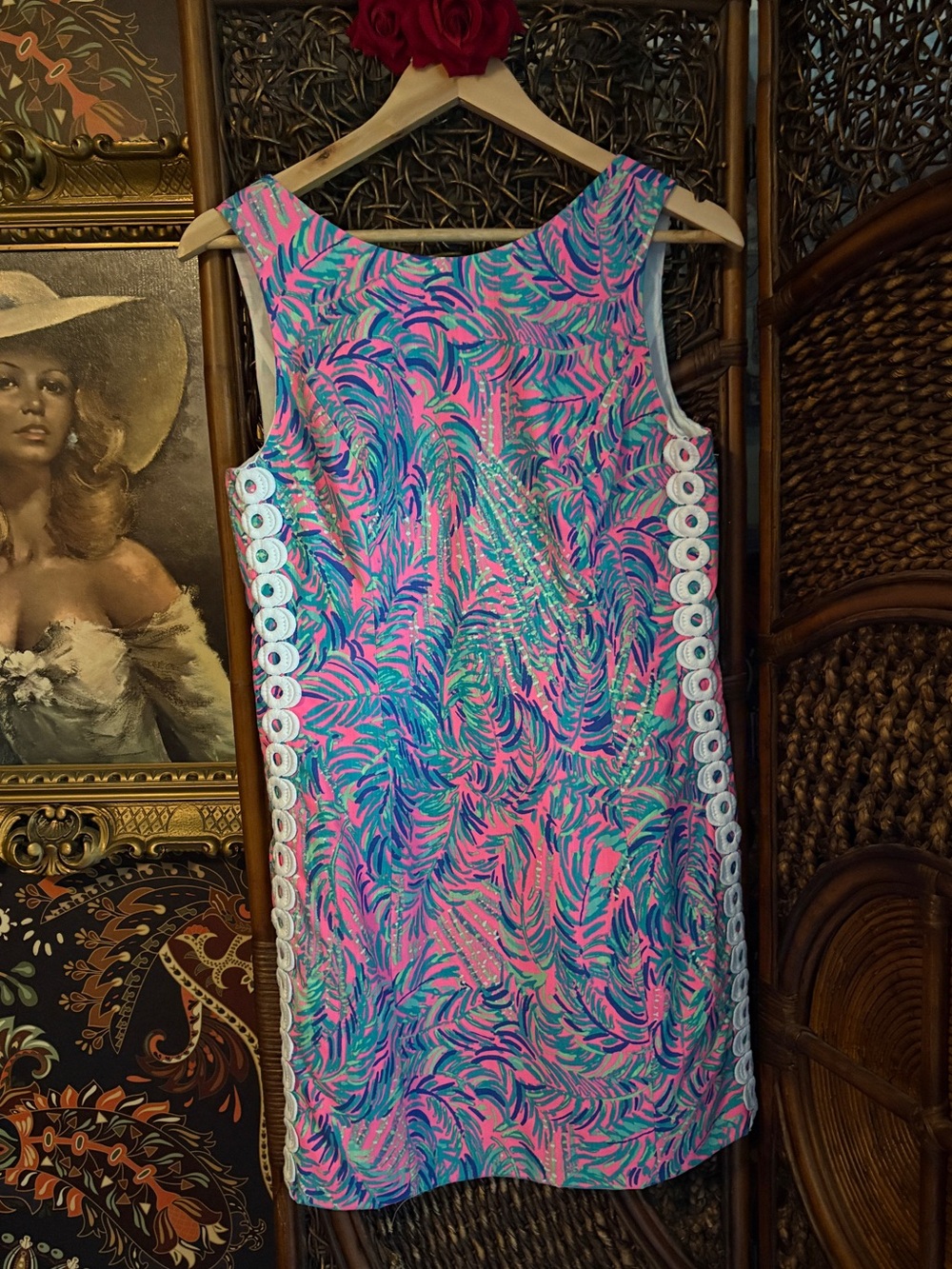 Lilly Pulitzer Mila Shift Dress Pink Sunset Coco Breeze Eyelet Size 8 NWT